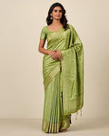 Mehendi Haze Saree - Front view on model - Urbanstyra