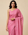 Blush Crush Saree - Front view on model - Urbanstyra