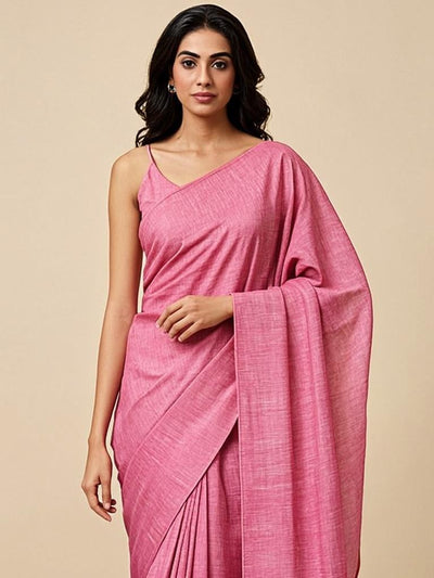 Blush Crush Saree - Front view on model - Urbanstyra