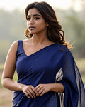 Indigo Poetry Saree - Lifestyle shot - Urbanstyra