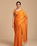 Marigold Morning Saree - Front view on model - Urbanstyra