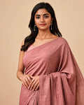 Rose Quartz Saree - Side angle view - Urbanstyra
