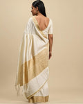 Ivory Sands Saree - Side angle view - Urbanstyra