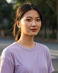 Lavender Calm Tee - Lifestyle shot - Urbanstyra